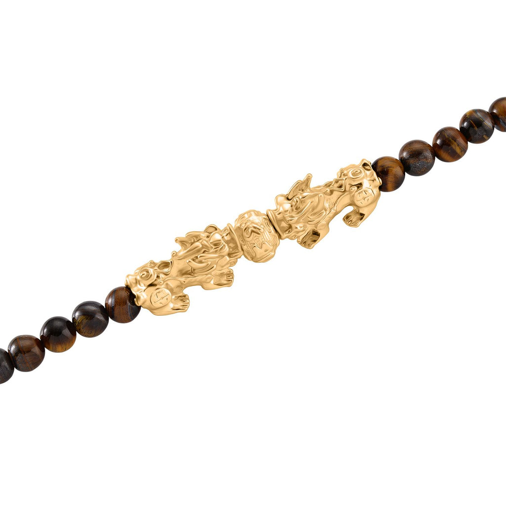 Tigerauge Schmuckset Legierung gelb vergoldet ca. 430.00 ct