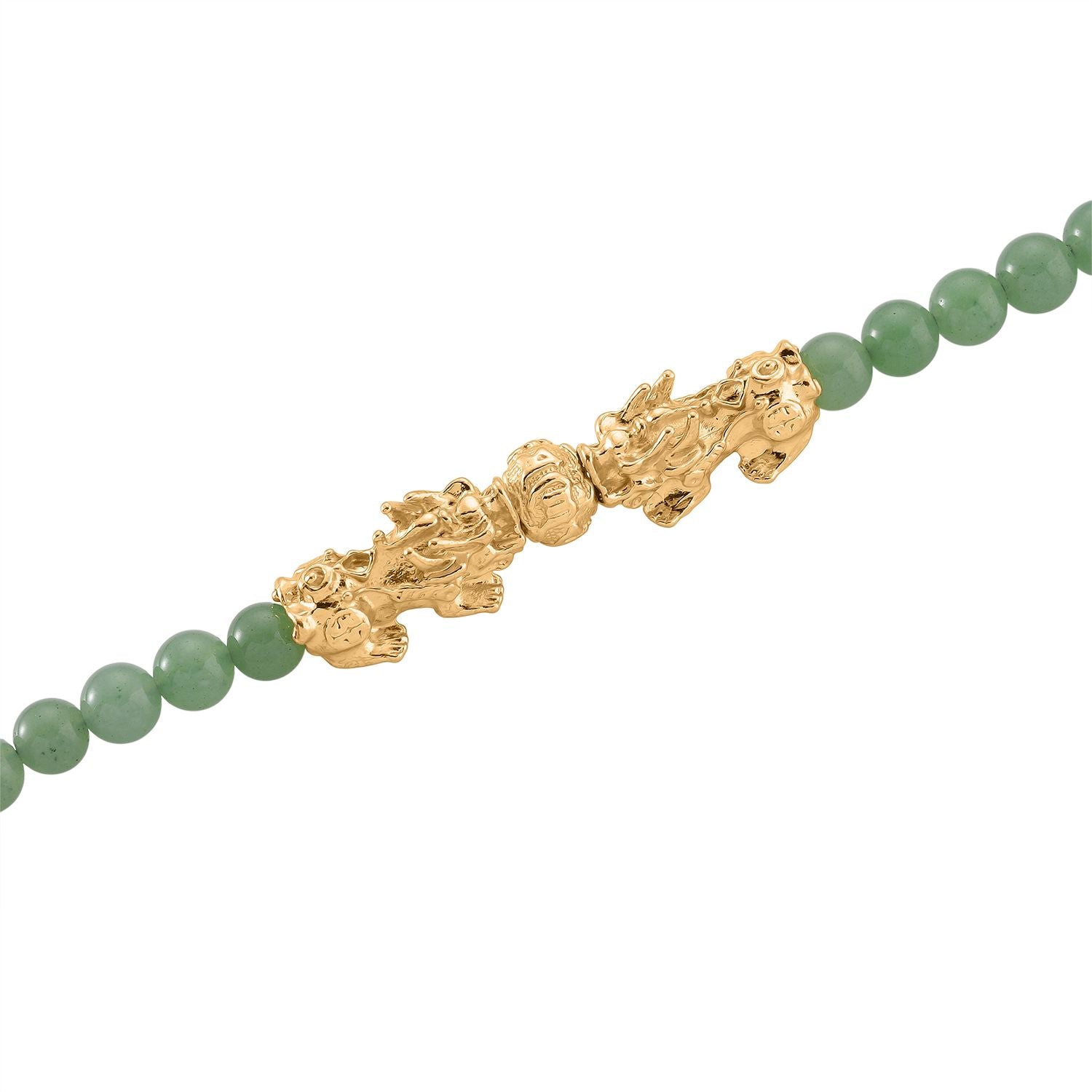 2er Set - Grüner Aventurin Halskette und Armband Legierung  gelb vergoldet ca. 430.00 ct