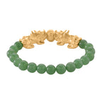 2er Set - Grüner Aventurin Halskette und Armband Legierung  gelb vergoldet ca. 430.00 ct