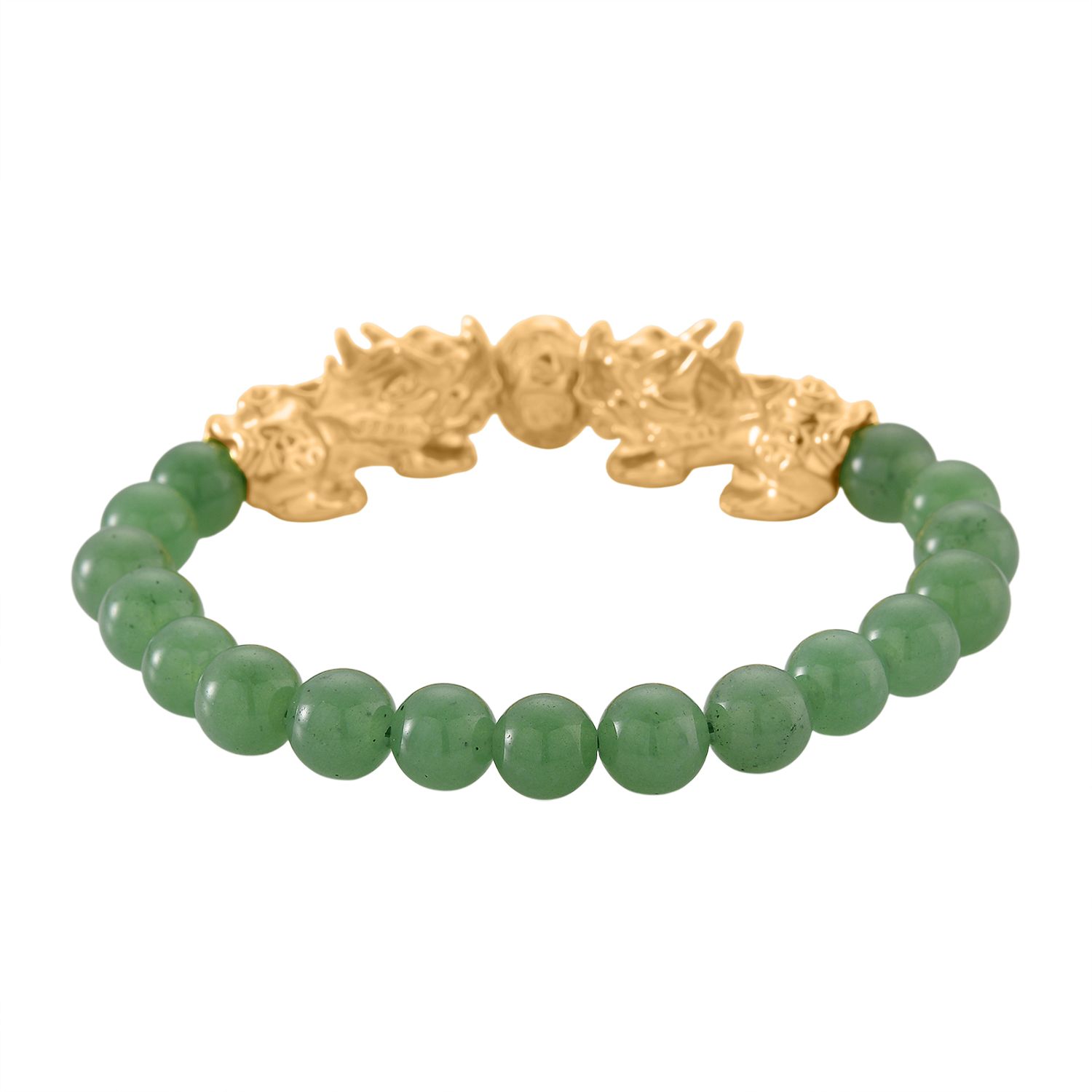 2er Set - Grüner Aventurin Halskette und Armband Legierung  gelb vergoldet ca. 430.00 ct