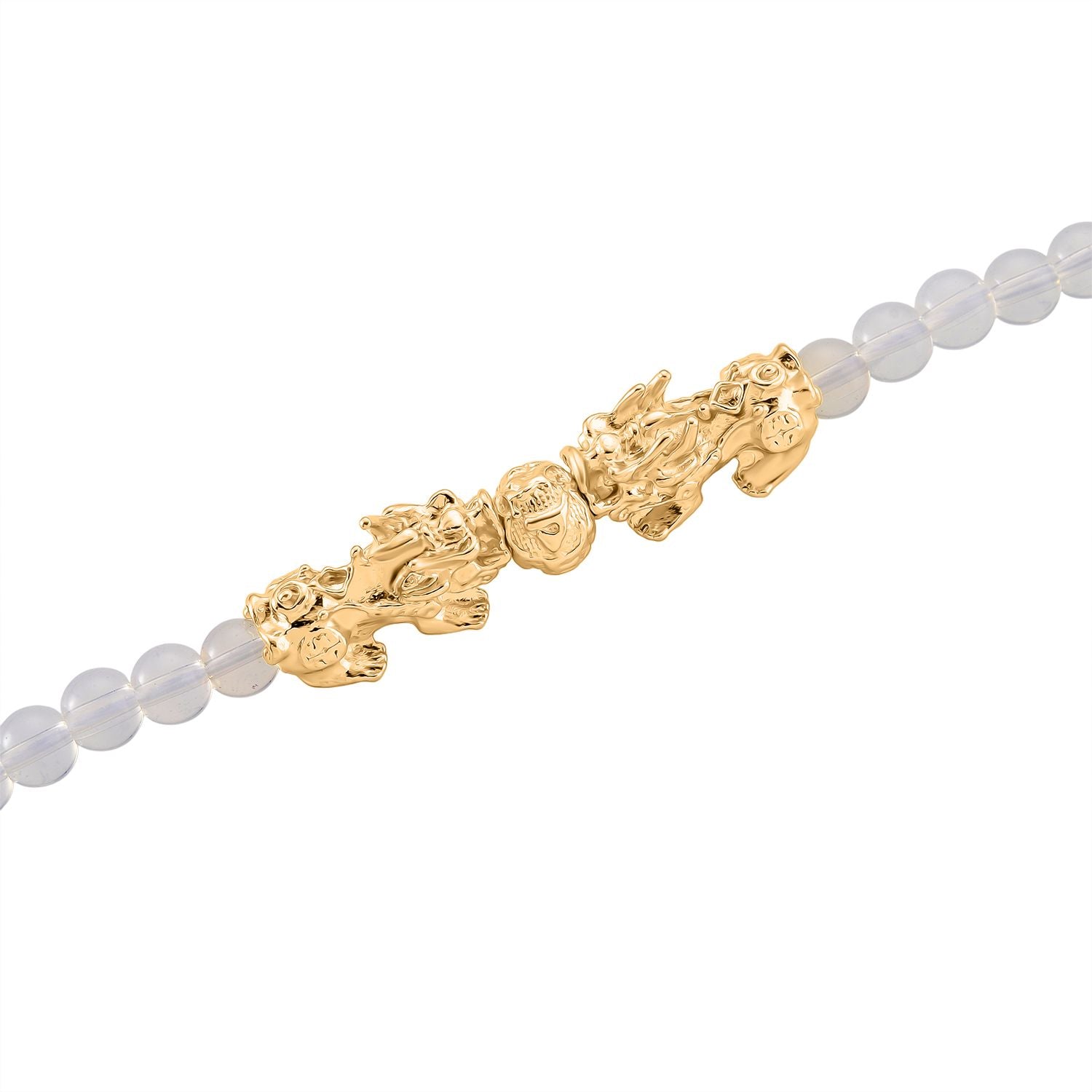 2er Set - Opalite Halskette und Armband Legierung gelb vergoldet ca. 430.00 ct