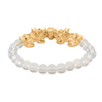2er Set - Opalite Halskette und Armband Legierung gelb vergoldet ca. 430.00 ct