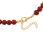 2er Set - Roter Achat Halskette und Armband Legierung gelb vergoldet ca. 430.00 ct