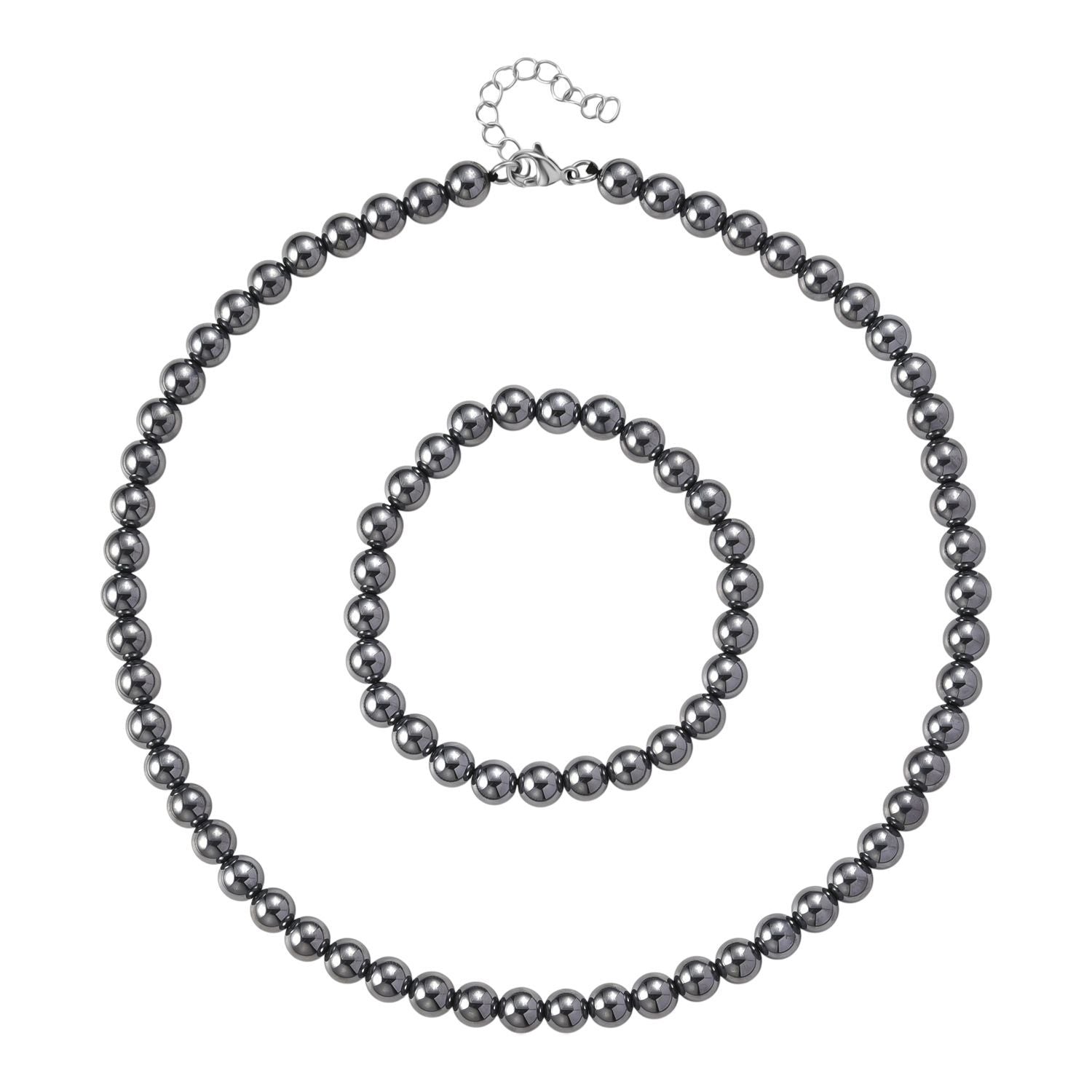 2er Set - Terahertz Halskette und Armband, 316L Edelstahl ca. 255.00 ct