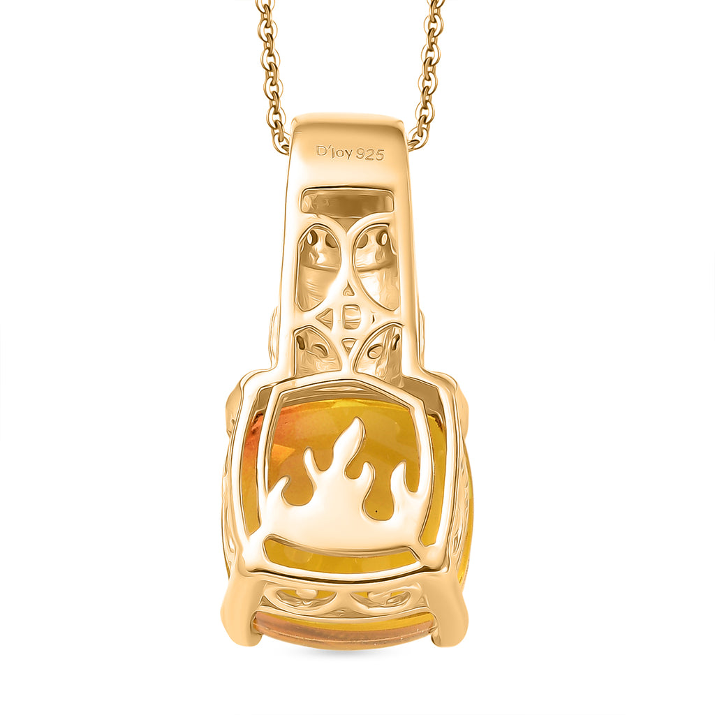 D'Joy Sphaleros Quarz, Weißer Zirkon Schmuckset ca. 45 cm 925 Silber Gelbgold Vermeil ca. 8.94 ct