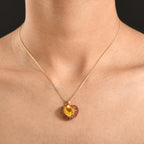 D'Joy Sphaleros Quarz, Mosambik Granat Schmuckset ca. 50 cm 925 Silber 750 Gelbgold Vermeil ca. 7.98 ct