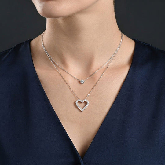 LUXURIANT DIAMOND - Lab Grown Diamant SI-GH SGL zertifiziert Schmuckset ca. 45 cm 925 Silber rhodiniert ca. 1.00 ct