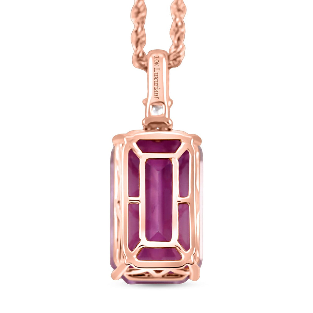 AAA Martha Rocha Kunzite, Lab Grown Diamant Anhänger mit Kette ca. 45 cm, AGI zertifiziert und geprüft, 417 Rosa Gold ca. 14.00 ct