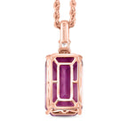 AAA Martha Rocha Kunzite, Lab Grown Diamant Anhänger mit Kette ca. 45 cm, AGI zertifiziert und geprüft, 417 Rosa Gold ca. 14.00 ct