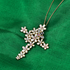 GP - Rosa Saphir Schmuckset ca. 50 cm 925 Silber 750 Gelbgold Vermeil ca. 0,56 ct.