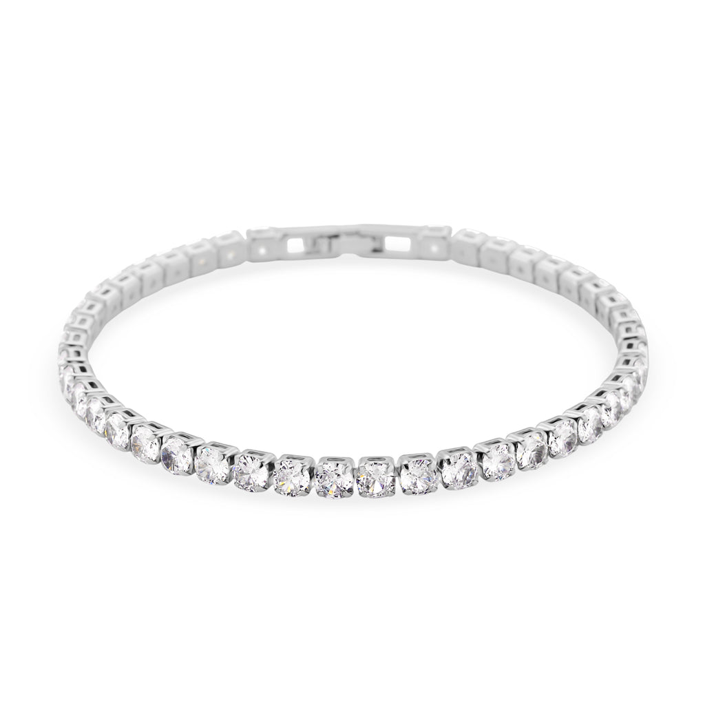 Weißer Zirkonia Schmuckset Nickelfreies Messing rhodiniert