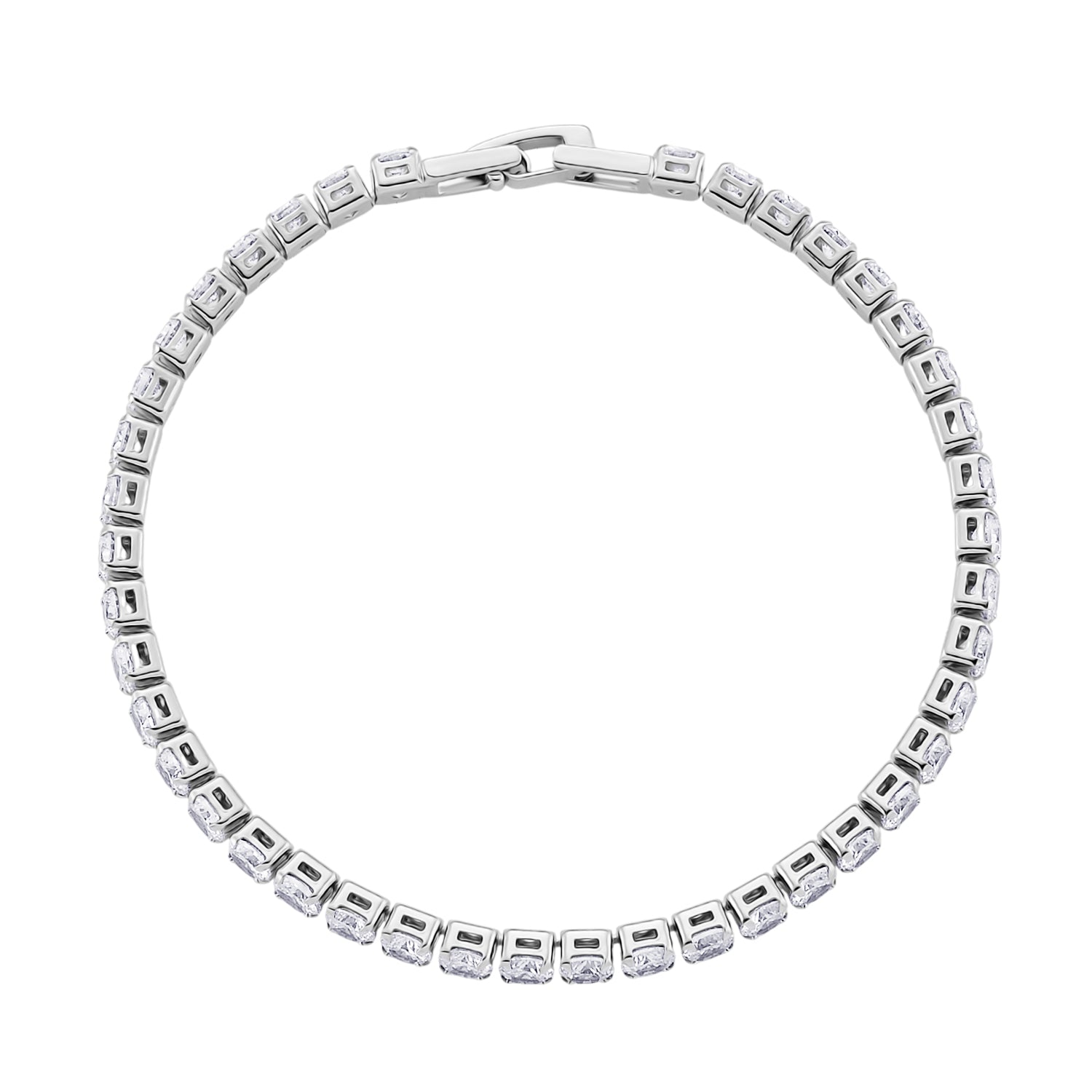 Weißer Zirkonia Schmuckset Nickelfreies Messing rhodiniert