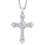 Weißer Zirkonia Schmuckset ca. 50 cm Nickelfreies Messing rhodiniert und Edelstahl 2.20 ct