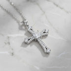 Weißer Zirkonia Schmuckset ca. 50 cm Nickelfreies Messing rhodiniert und Edelstahl 2.20 ct