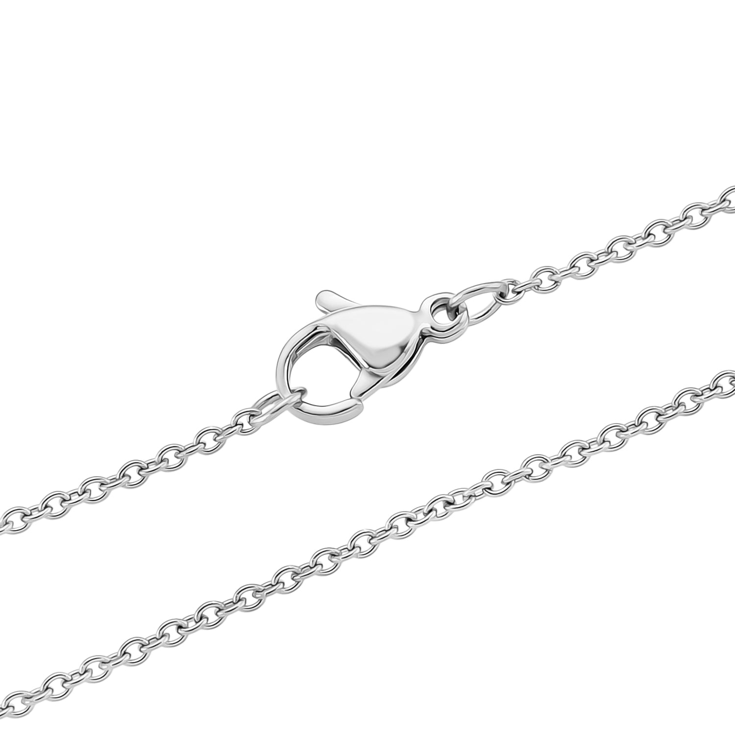 Weißer Zirkonia Schmuckset ca. 50 cm Nickelfreies Messing rhodiniert und Edelstahl 2.20 ct