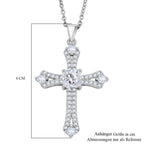 Weißer Zirkonia Schmuckset ca. 50 cm Nickelfreies Messing rhodiniert und Edelstahl 2.20 ct