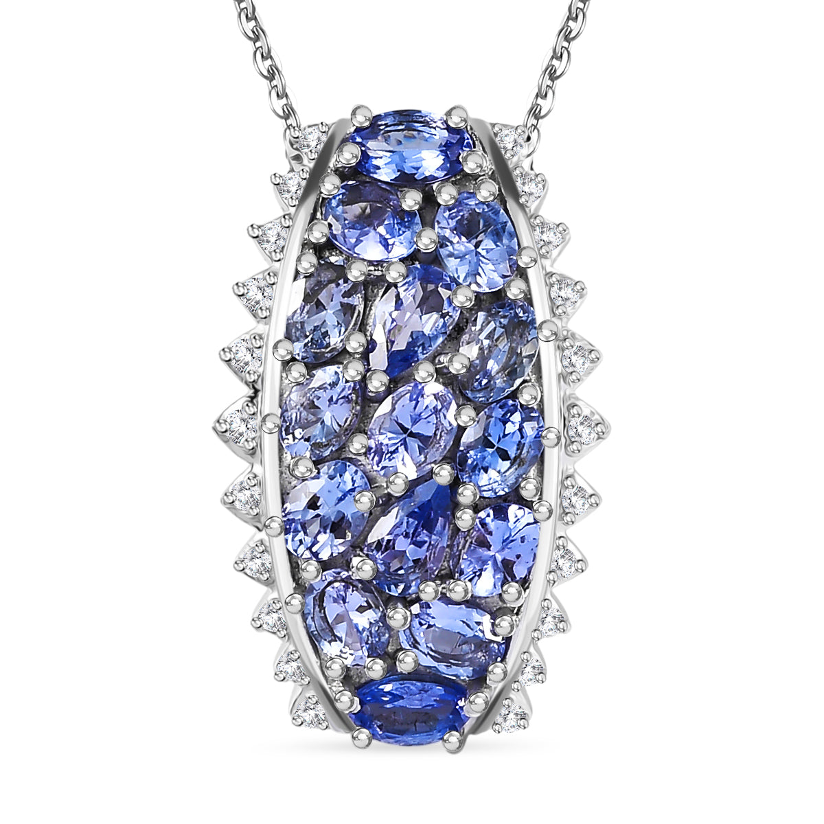 D'Joy Tansanit Schmuckset ca. 50 cm 925 Silber rhodiniert ca. 2,94 ct.