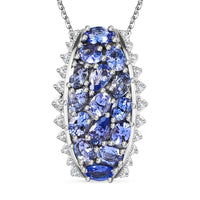 D'Joy Tansanit Schmuckset ca. 50 cm 925 Silber rhodiniert ca. 2,94 ct.