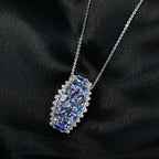 D'Joy Tansanit Schmuckset ca. 50 cm 925 Silber rhodiniert ca. 2,94 ct.