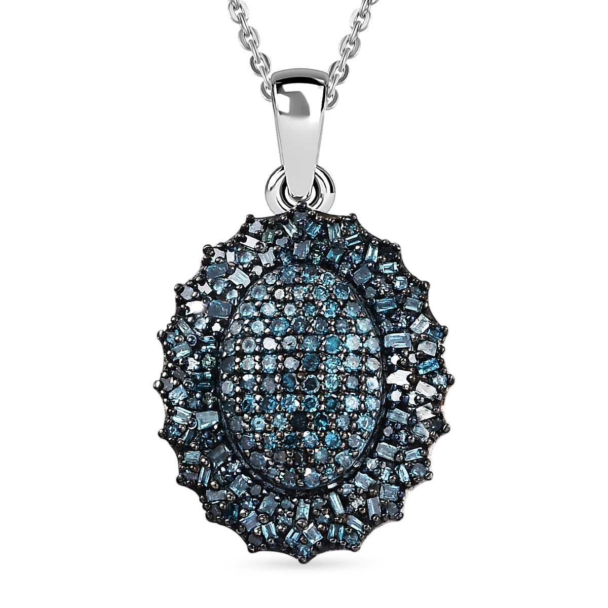 CULLINAN MINE - Blauer Diamant Schmuckset ca. 45 cm 925 Silber rhodiniert ca. 1.00 ct