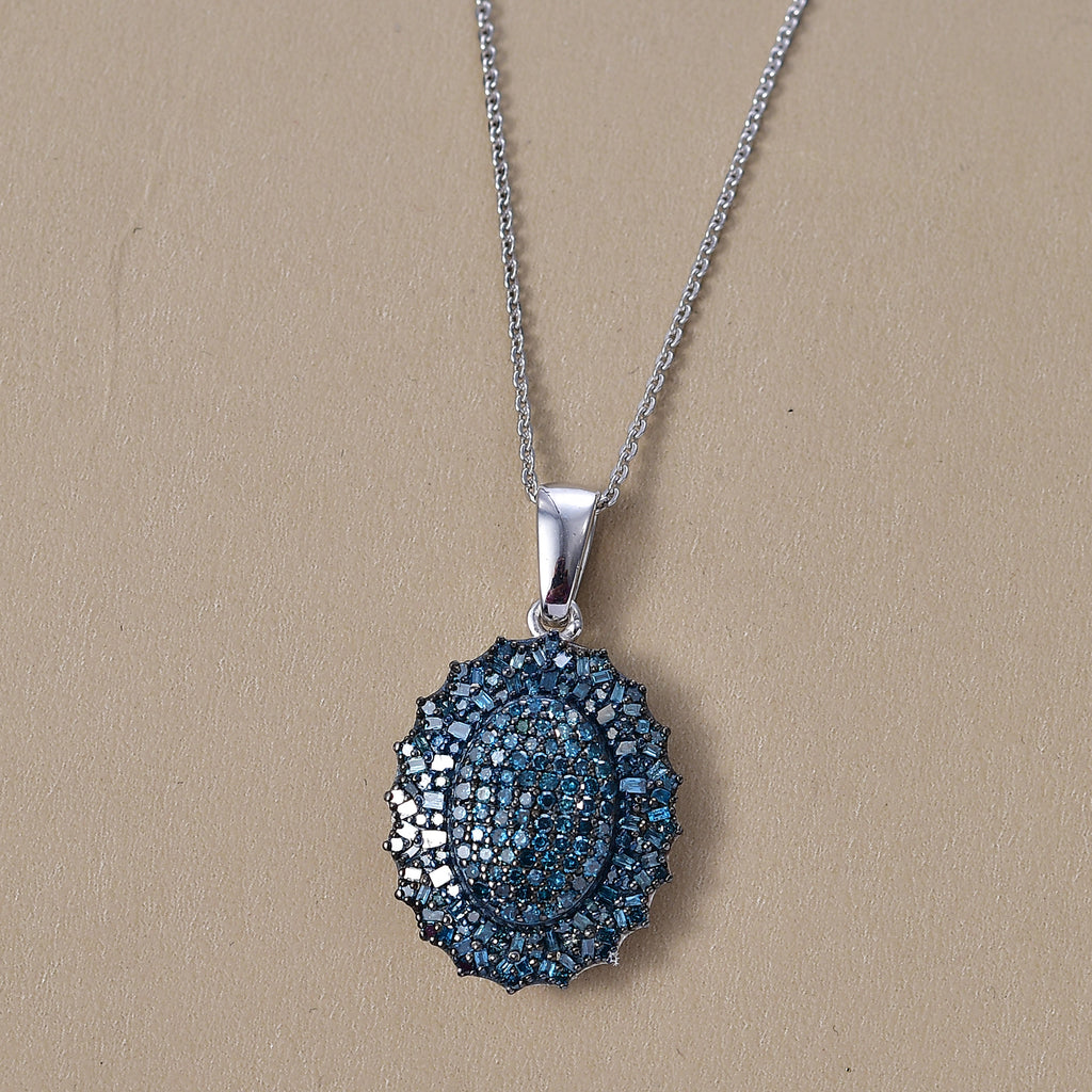 CULLINAN MINE - Blauer Diamant Schmuckset ca. 45 cm 925 Silber rhodiniert ca. 1.00 ct
