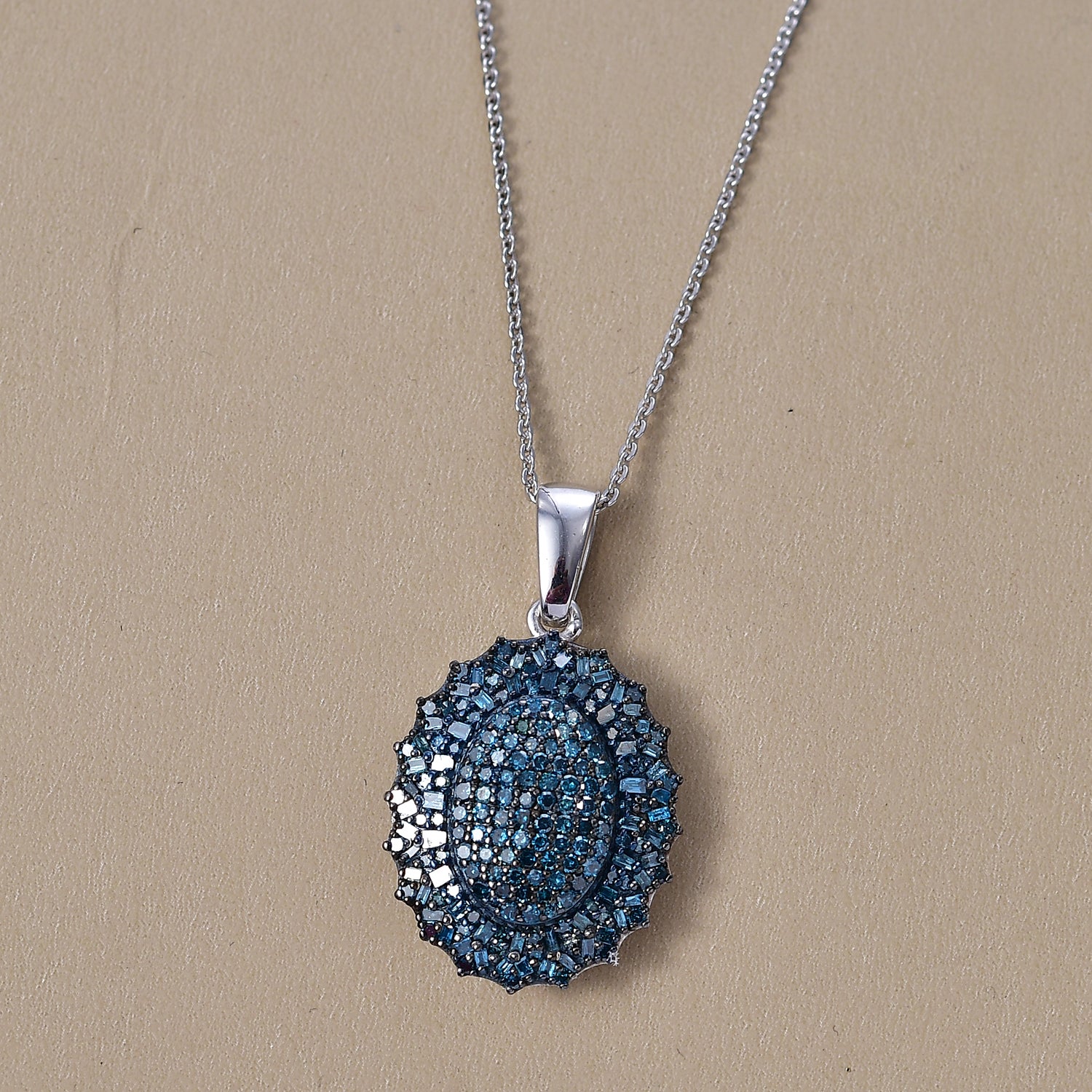 CULLINAN MINE - Blauer Diamant Schmuckset ca. 45 cm 925 Silber rhodiniert ca. 1.00 ct