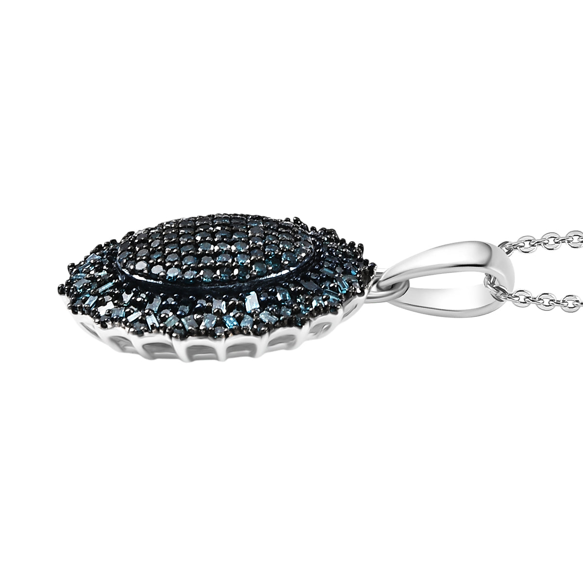 CULLINAN MINE - Blauer Diamant Schmuckset ca. 45 cm 925 Silber rhodiniert ca. 1.00 ct