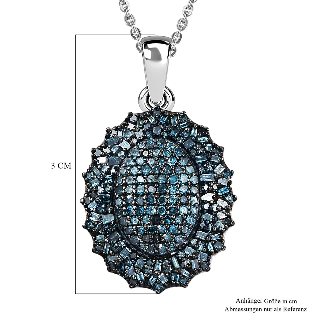 CULLINAN MINE - Blauer Diamant Schmuckset ca. 45 cm 925 Silber rhodiniert ca. 1.00 ct