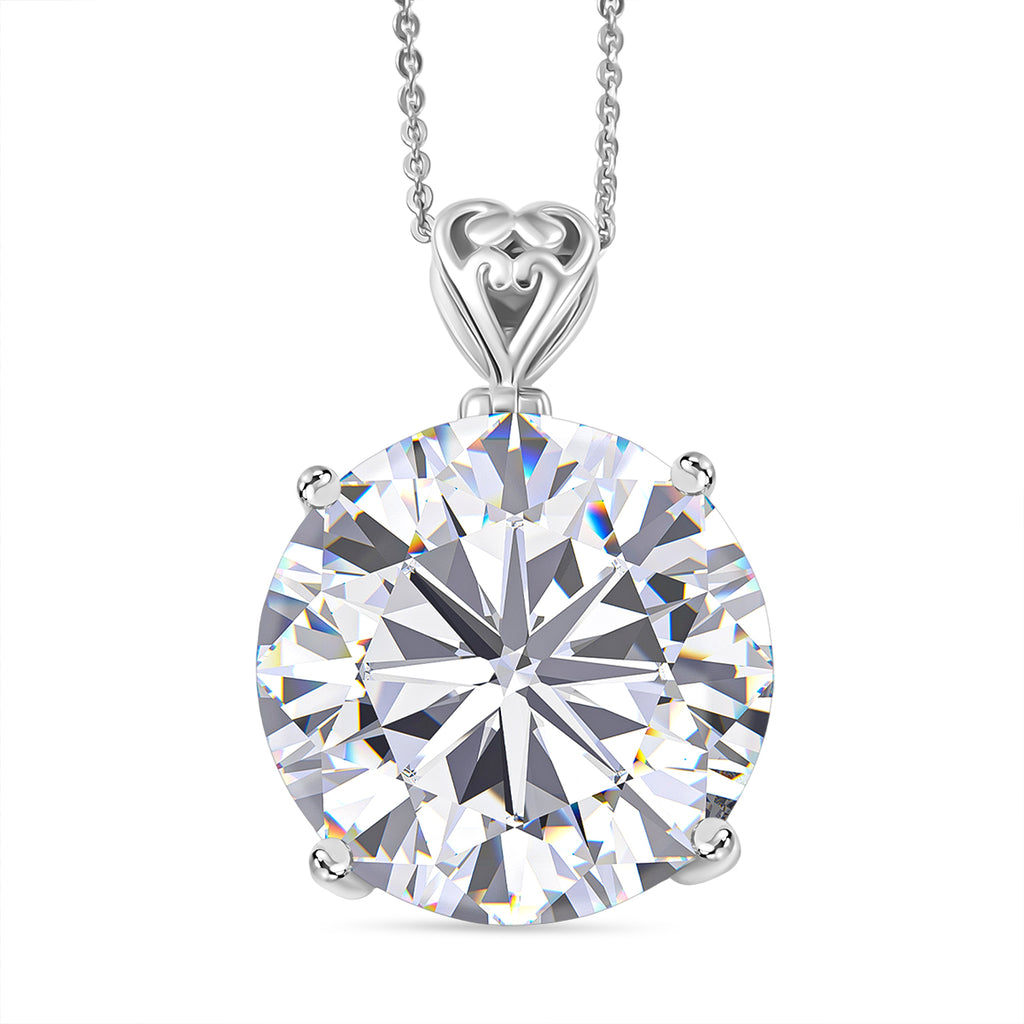 D'Joy Moissanit Anhänger mit Kette, ca. 50 cm 925 Silber rhodiniert ca. 29.85 ct