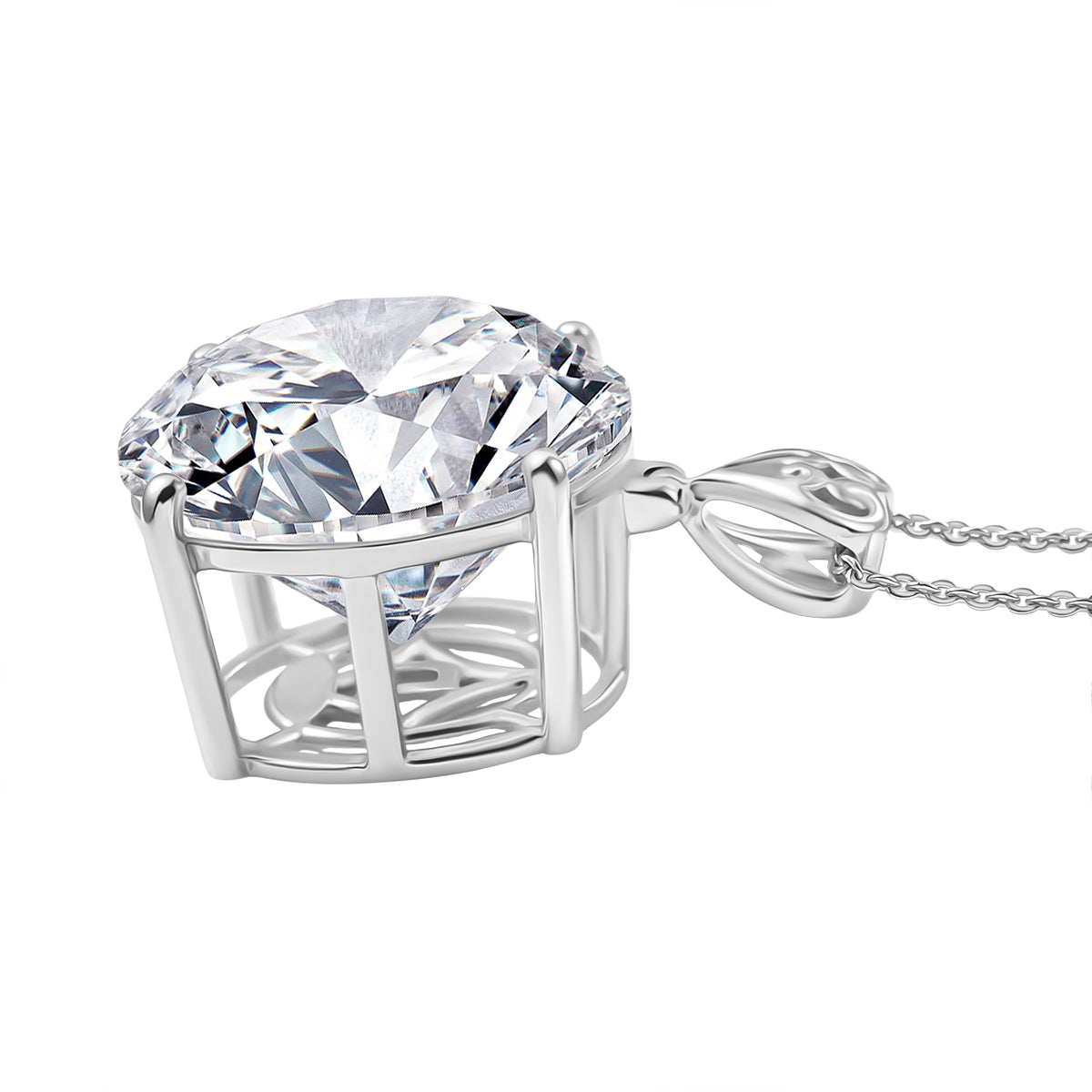 D'Joy Moissanit Anhänger mit Kette, ca. 50 cm 925 Silber rhodiniert ca. 29.85 ct