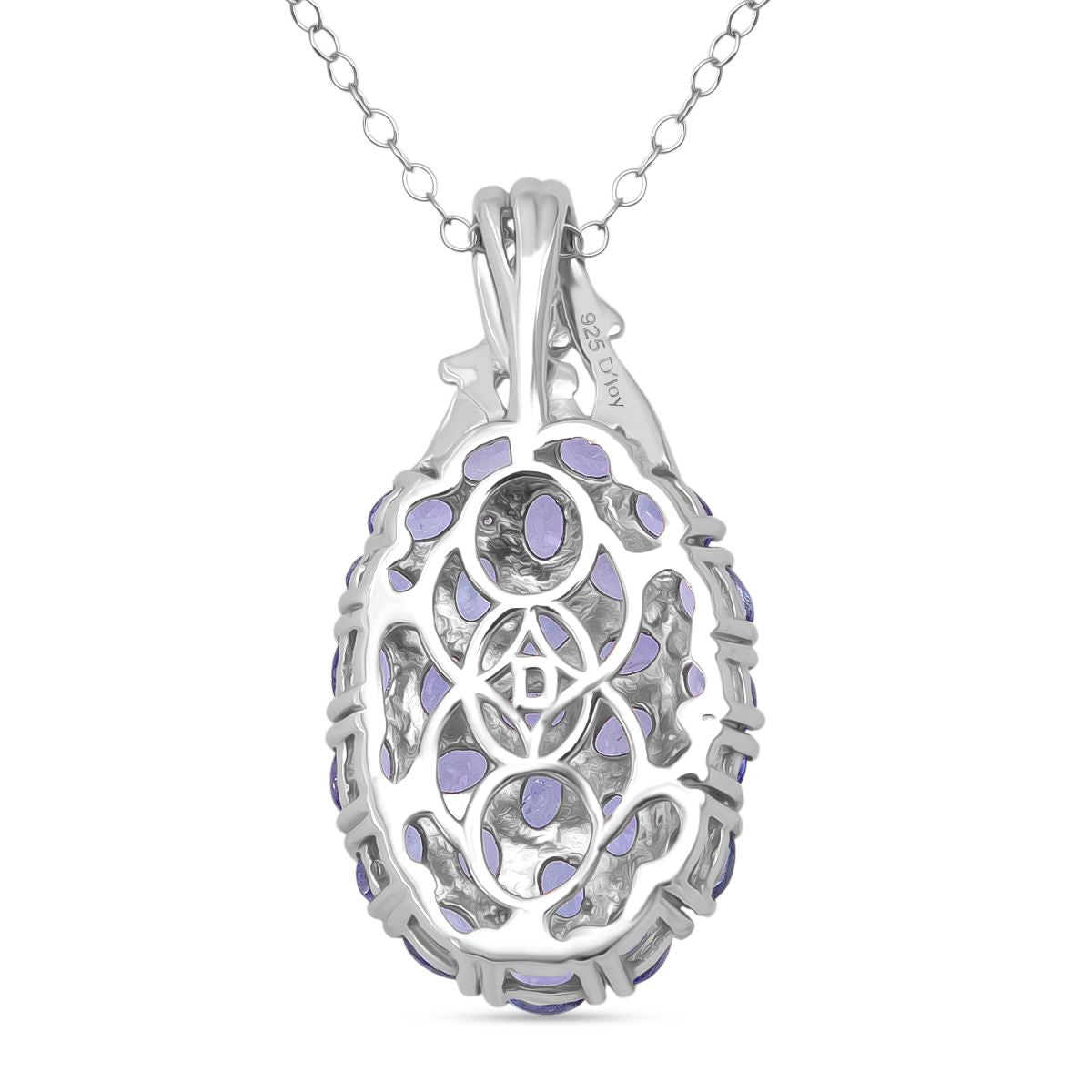D'Joy Tansanit, Weißer Zirkon Schmuckset ca. 50 cm 925 Silber rhodiniert ca. 4,70 ct.
