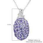 D'Joy Tansanit, Weißer Zirkon Schmuckset ca. 50 cm 925 Silber rhodiniert ca. 4,70 ct.
