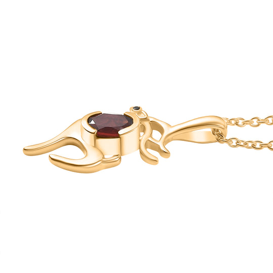 EVER TRUE Roter Granat, Schwarzer Spinell Anhänger mit Kette ca. 50 cm, ca. 0.89 ct