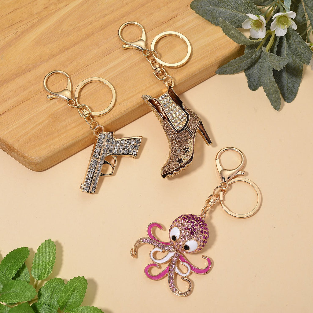 3er Set - Weißer Kristall Schmuckset Legierung emailliert, Legierung Gelb