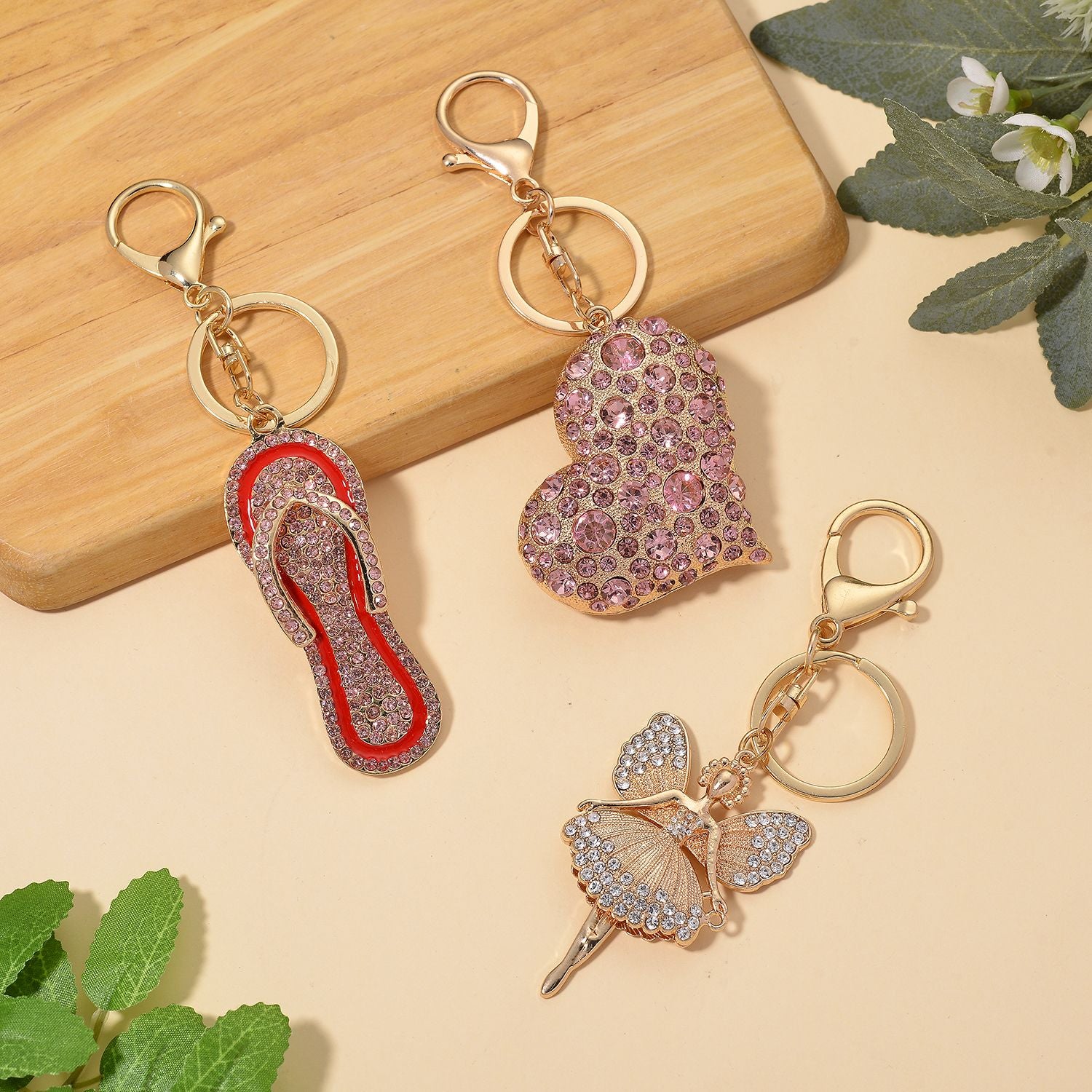 Roter Kristall Schmuckset Legierung emailliert, Legierung Gelb