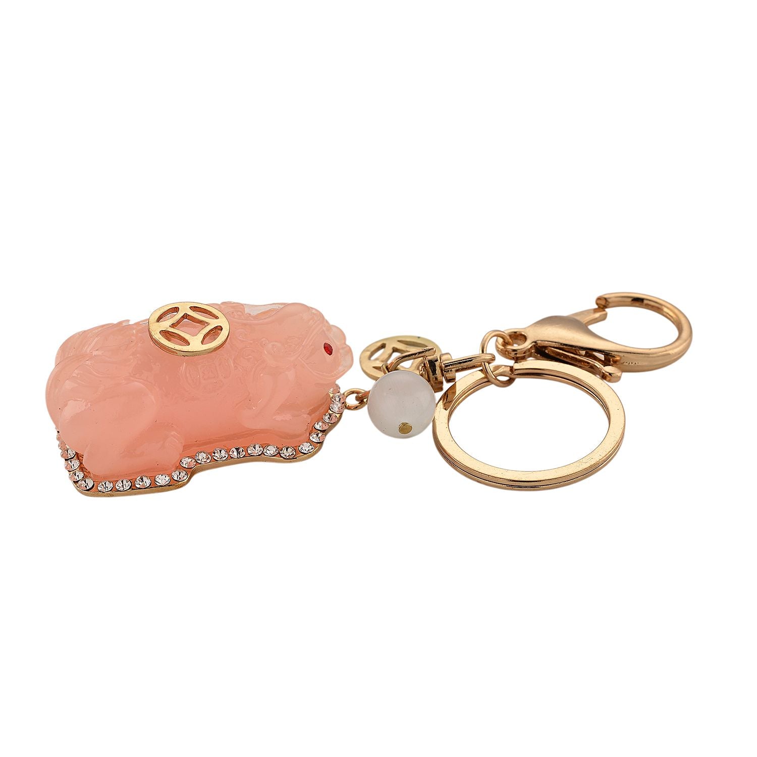 Erstellt weißes Katzenaugen, Pinkes Resin Schmuckset Legierung emailliert, Legierung Gelb