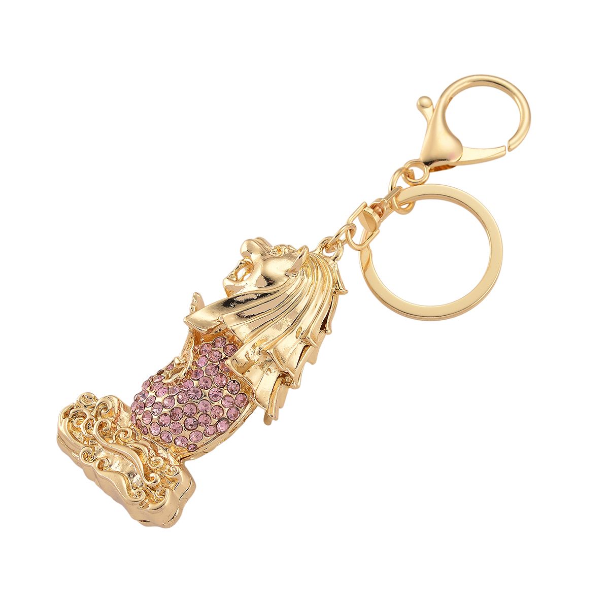 3er Set dekorative Design Schlüsselanhänger Legierung emailliert mit schwarzen Kristallen, 20 x 20 cm, goldfarben, ca. 0.05 ct