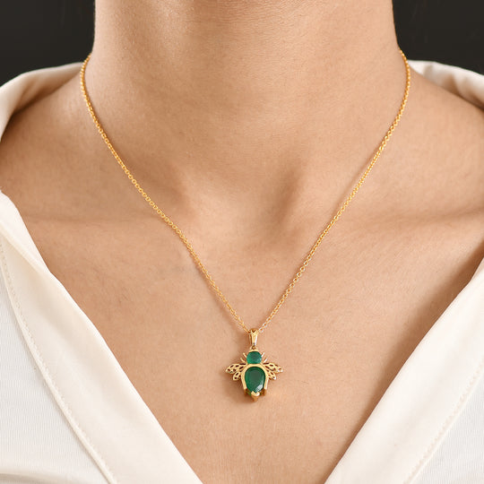 EVER TRUE Verde Onyx Anhänger mit Kette, ca. 50 cm ca. 2.28 ct