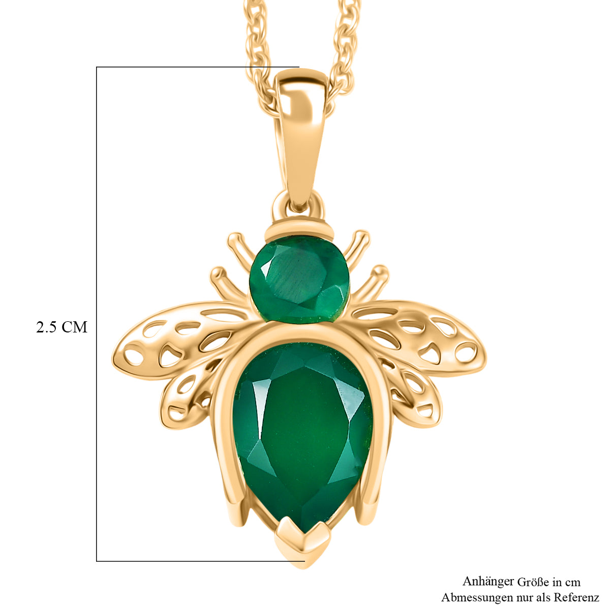 EVER TRUE Verde Onyx Anhänger mit Kette, ca. 50 cm ca. 2.28 ct