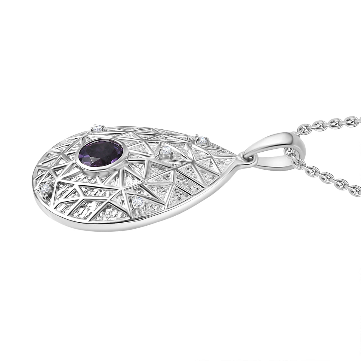 EVER TRUE Bolivianischer Amethyst, Weißer Topas Schmuckset ca. 50 cm ca. 0.92 ct