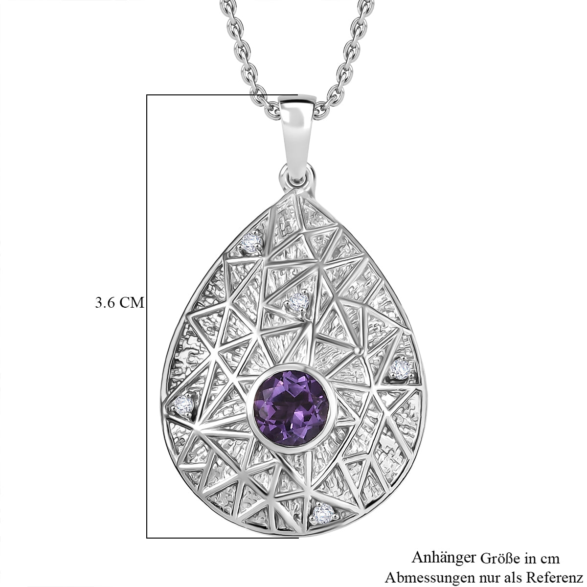 EVER TRUE Bolivianischer Amethyst, Weißer Topas Schmuckset ca. 50 cm ca. 0.92 ct