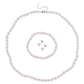 D'Joy AA Weiße Süßwasser Perle (6-7 mm) Schmuckset 925 Silber rhodiniert