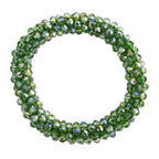 2er Set - Grüner Kristall Halskette und Armband