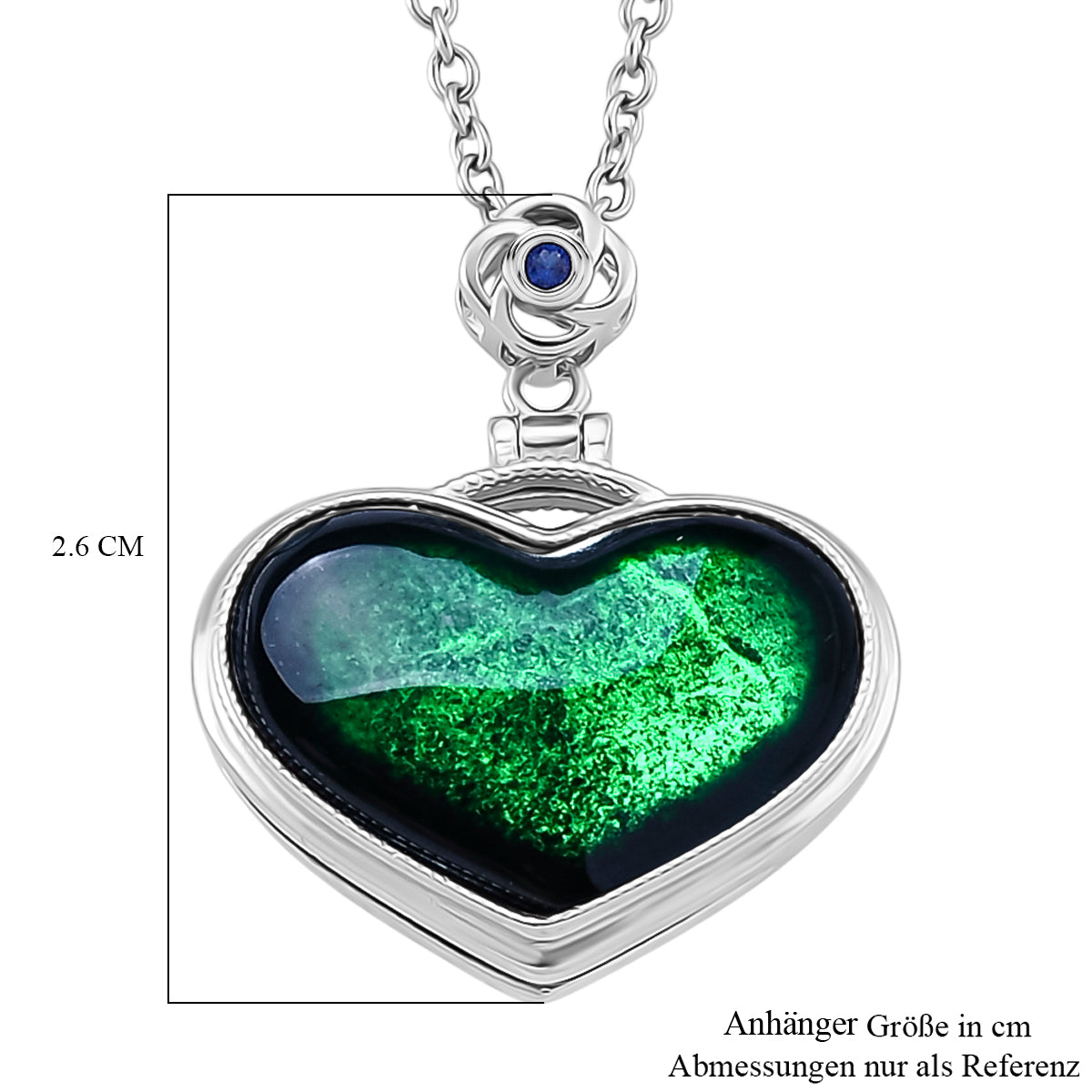 Schwarzer Jadeit und Zirkonia Medaillon-Legierung-Anhänger mit 50cm Edelstahl-Kette