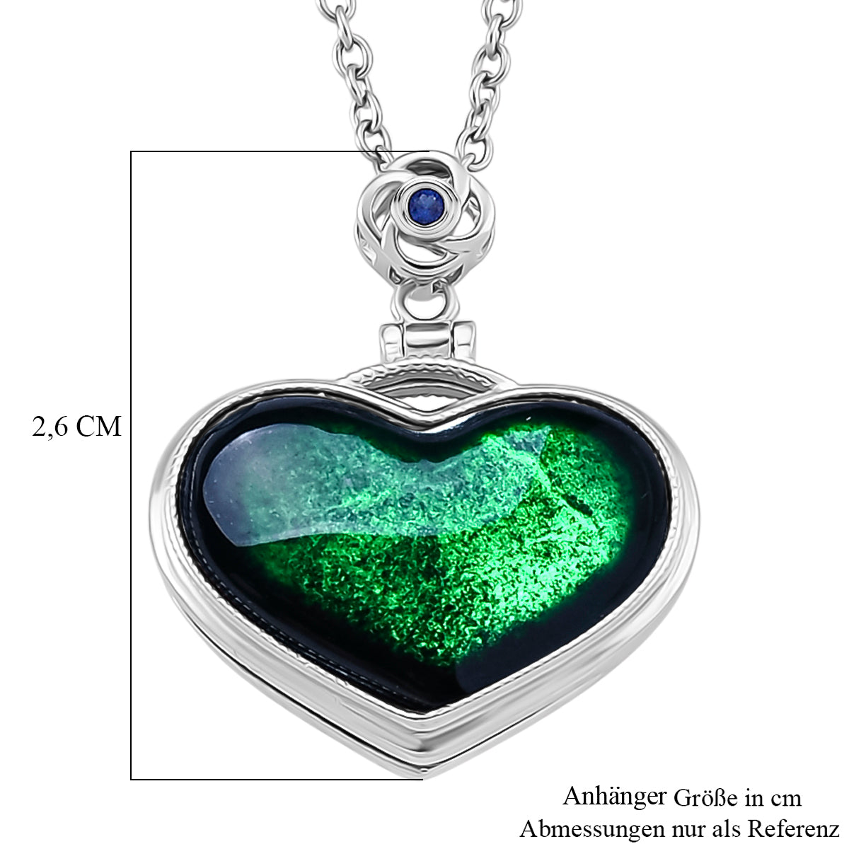 Schwarzer Jadeit und Zirkonia Medaillon-Legierung-Anhänger mit 50cm Edelstahl-Kette