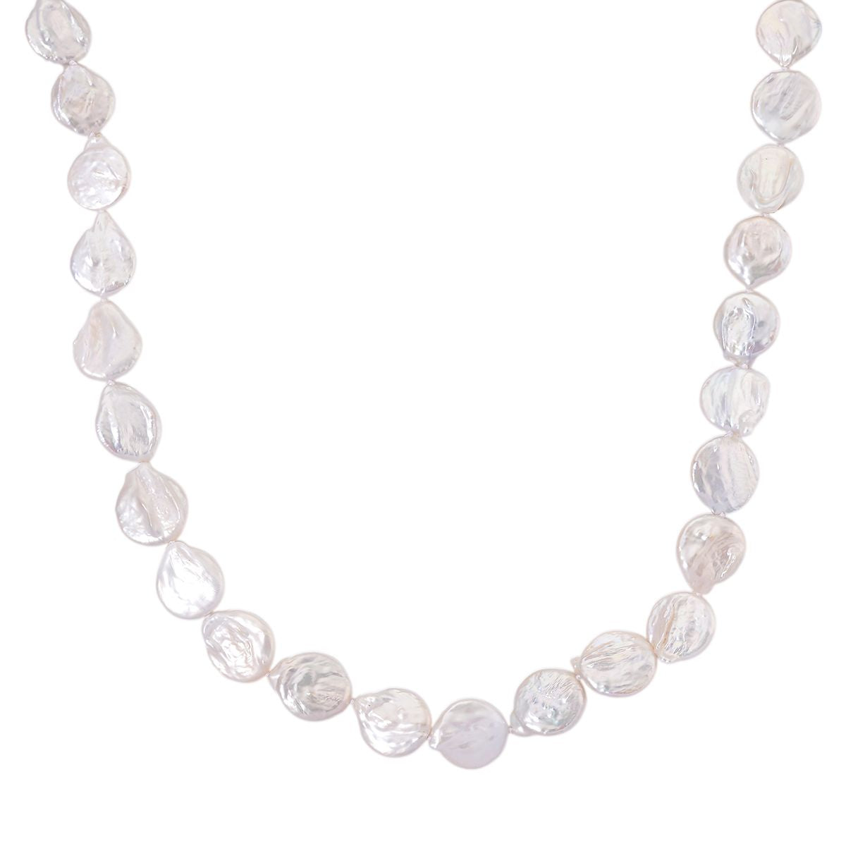 EINMALIGES ANGEBOT - 2er Set Weiße Keshi Perl Halskette und Armband, 316L Weiß Edelstahl