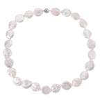EINMALIGES ANGEBOT - 2er Set Weiße Keshi Perl Halskette und Armband, 316L Weiß Edelstahl