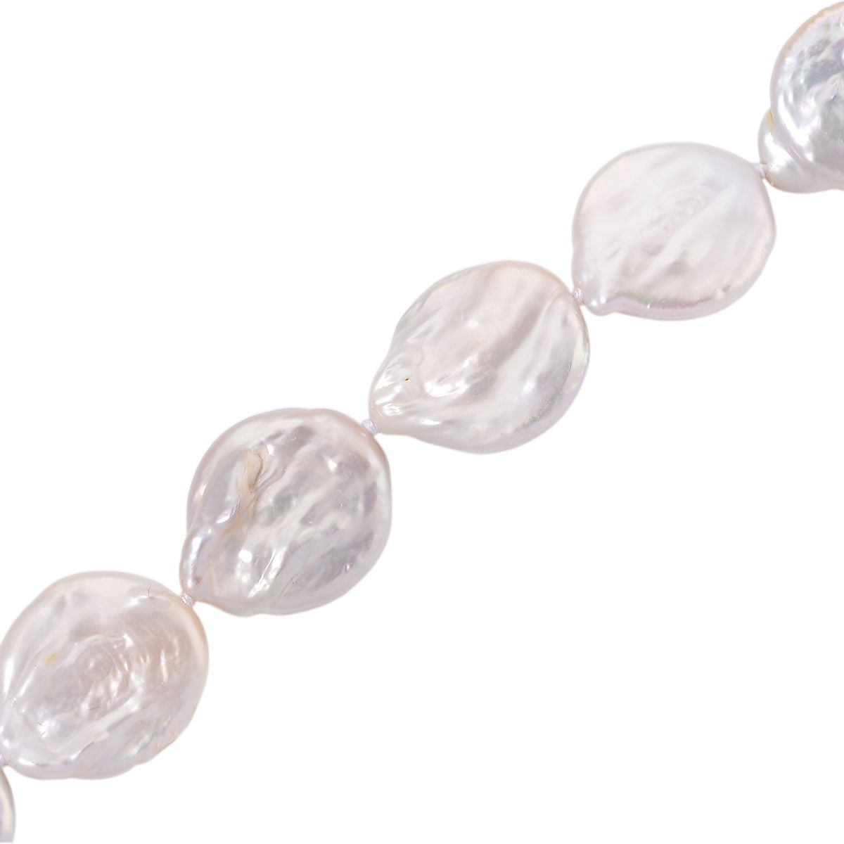 EINMALIGES ANGEBOT - 2er Set Weiße Keshi Perl Halskette und Armband, 316L Weiß Edelstahl
