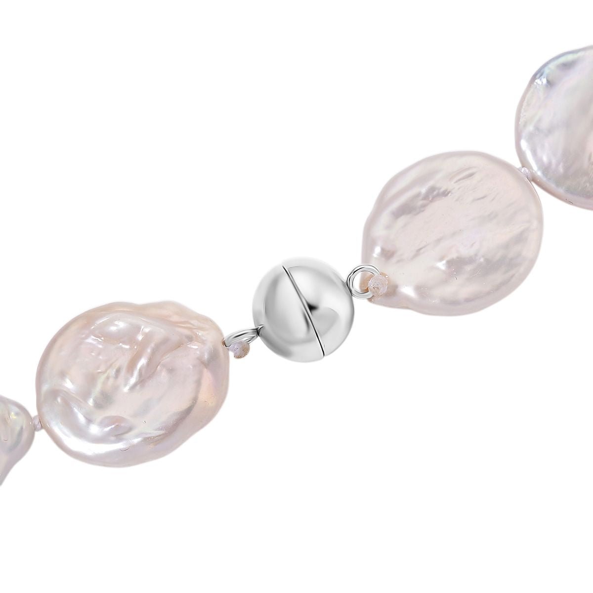 EINMALIGES ANGEBOT - 2er Set Weiße Keshi Perl Halskette und Armband, 316L Weiß Edelstahl