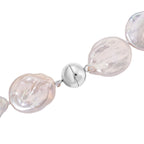 EINMALIGES ANGEBOT - 2er Set Weiße Keshi Perl Halskette und Armband, 316L Weiß Edelstahl